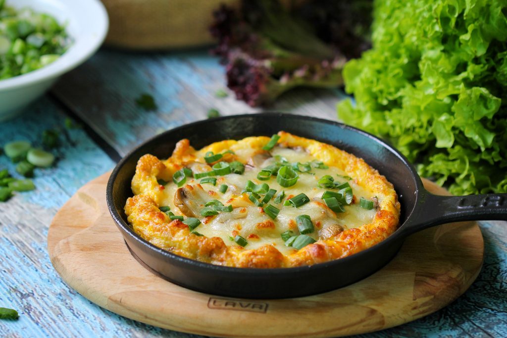 Potato frittata made with eight eggs, $3.84 for four