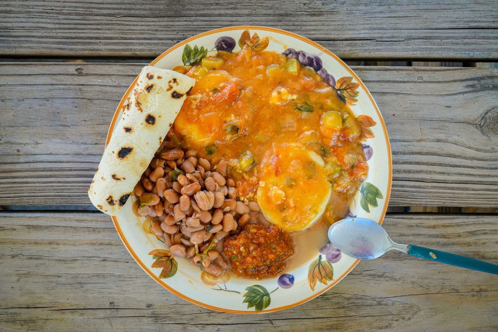 Homemade flour tortillas with beans, $1.79 for four